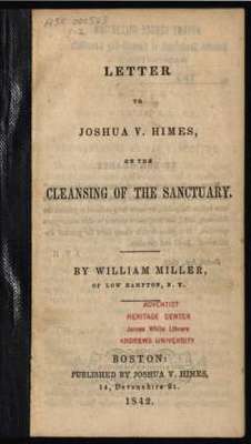 Letter to Joshua V. Himes on the Cleansing of the Sanctuary