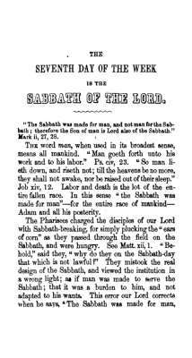 The seventh day of the week is the Sabbath of the Lord