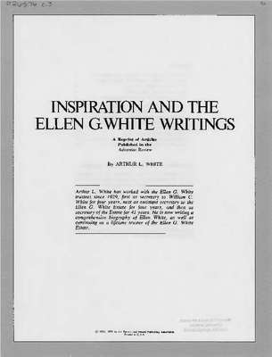 Inspiration and the Ellen G White writings