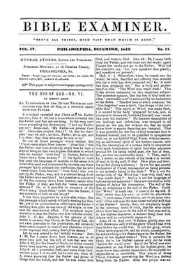 Bible Examiner | December 1, 1849