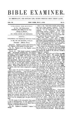 Bible Examiner | May 1, 1854