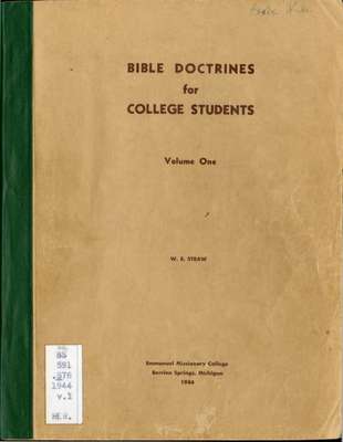 Bible Doctrines for College Students, Vol. 1 (1944)