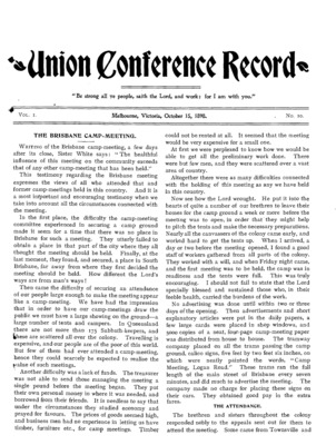 Union Conference Record | October 15, 1898