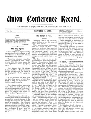 Union Conference Record | November 1, 1899