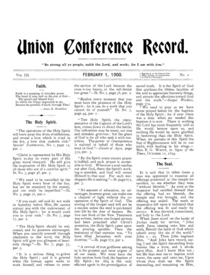 Union Conference Record | February 1, 1900