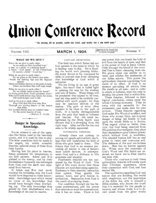 Union Conference Record | March 1, 1904