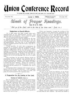 Union Conference Record | June 1, 1905