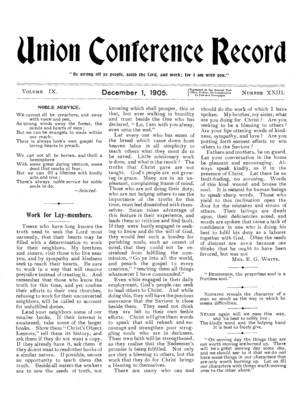 Union Conference Record | December 1, 1905