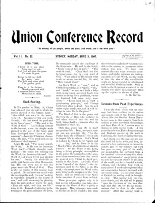 Union Conference Record | June 3, 1907