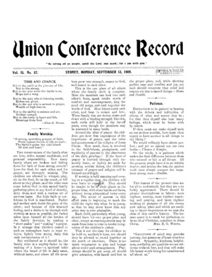 Union Conference Record | September 13, 1909
