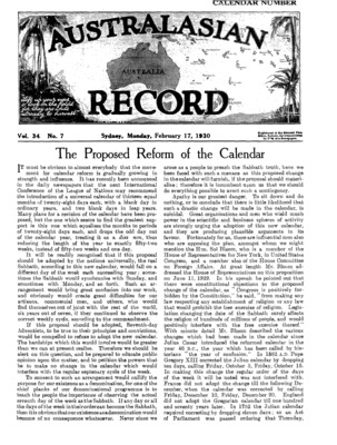 Australasian Record | February 17, 1930