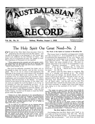 Australasian Record | August 1, 1932