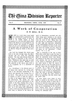 The China Division Reporter | June 1, 1935