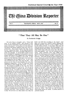 The China Division Reporter | May 1, 1937