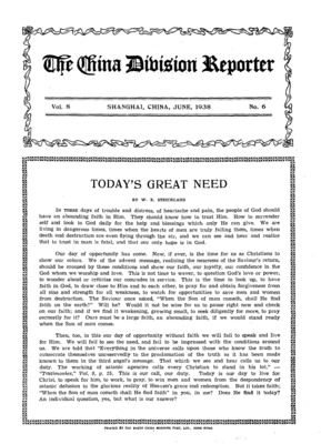 The China Division Reporter | June 1, 1938