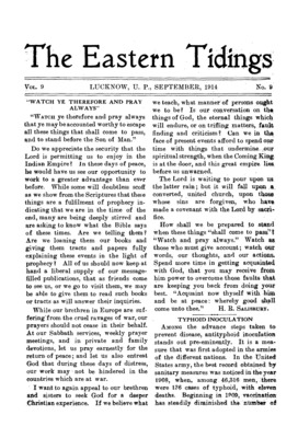 The Eastern Tidings | September 15, 1914