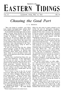 Eastern Tidings | May 15, 1921