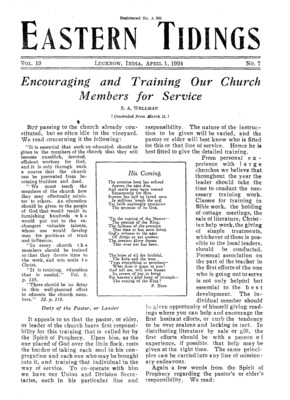 Eastern Tidings | April 1, 1924