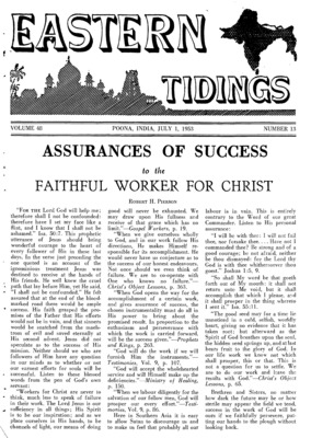 Eastern Tidings | July 1, 1953