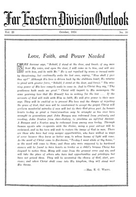 Far Eastern Division Outlook | October 1, 1934