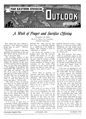 Far Eastern Division Outlook | October 1, 1956