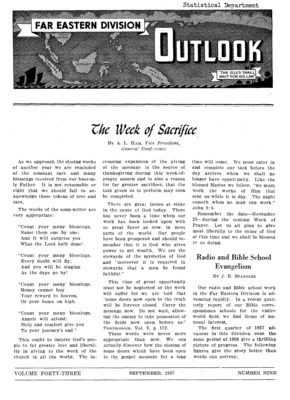 Far Eastern Division Outlook | September 1, 1957