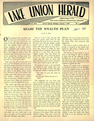 Lake Union Herald | January 1, 1957