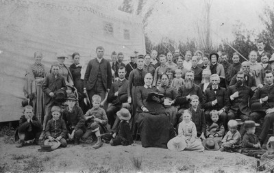 Ellen G. White in a group at Reno, Nevada, camp meeting 1888.