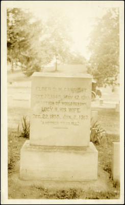 Tombstone of Dudley and Lucy Canright