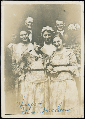 The Hayes family with George and Mary Tucker and two other women