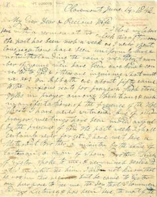 Charles Fitch to Zerviah Fitch - Jun. 14, 1842