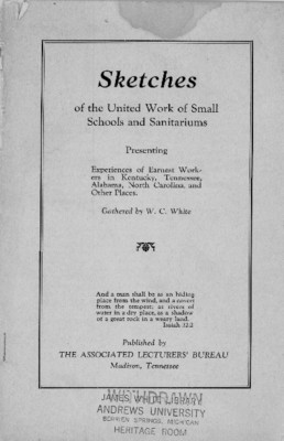 Sketches of the United Work of Small Schools and Sanitariums