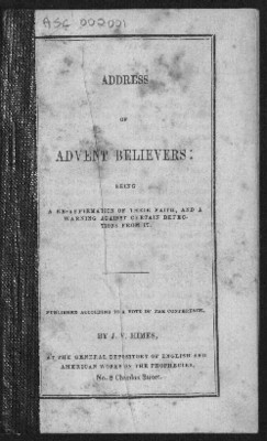 Address of Advent Believers