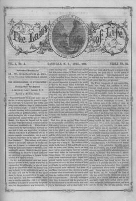 The Laws of Life | April 0, 1862