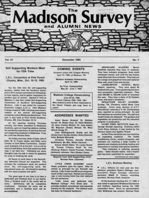 Madison Survey and Alumni News | December 0, 1985