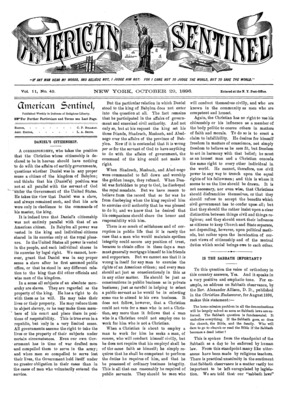 American Sentinel | October 29, 1896