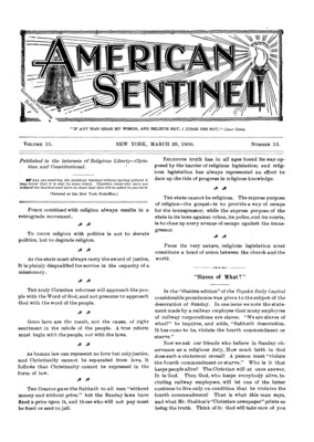 American Sentinel | March 29, 1900