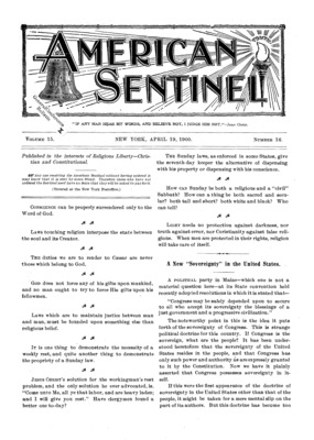 American Sentinel | April 19, 1900