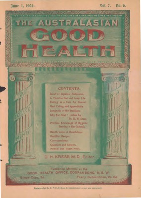 The Australasian Good Health | June 1, 1904