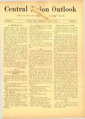 Central Union Outlook | March 1, 1927