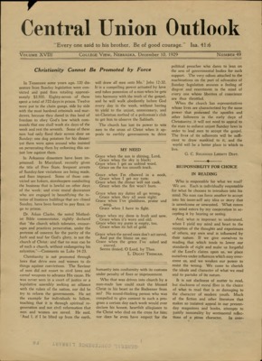 Central Union Outlook | December 10, 1929