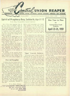 The Central Union Reaper | April 1, 1958