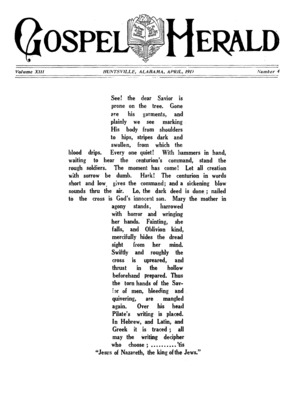 The Gospel Herald | April 1, 1919