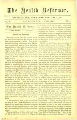 The Health Reformer | January 1, 1874