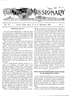 The Home Missionary | September 1, 1894