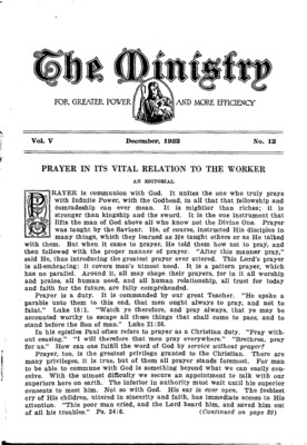 The Ministry | December 1, 1932