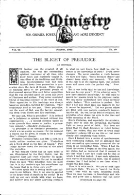 The Ministry | October 1, 1933