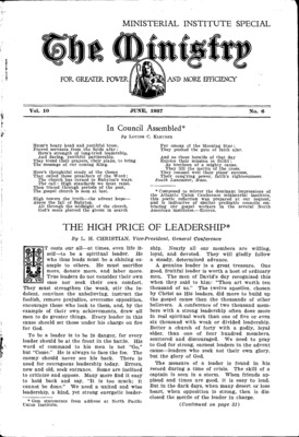The Ministry | June 1, 1937