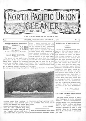 North Pacific Union Gleaner | October 4, 1906