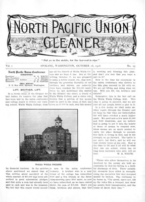 North Pacific Union Gleaner | October 18, 1906